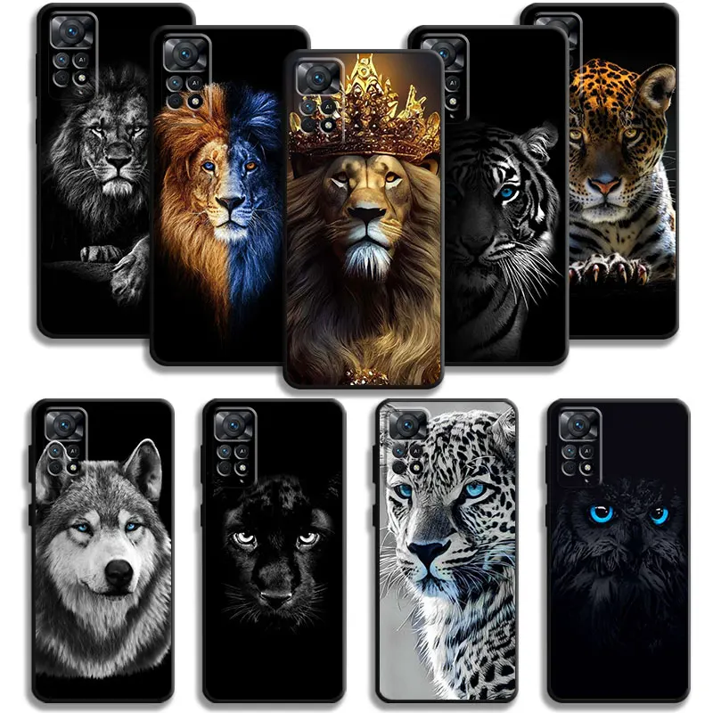 

Animal King Tiger Lion Wolf Case For Xiaomi Redmi Note 12 11T 11S 11 10 8 Pro 9 9S 9T 8T for Mi 10 8 9A 9C 10C 12C K40 Shell