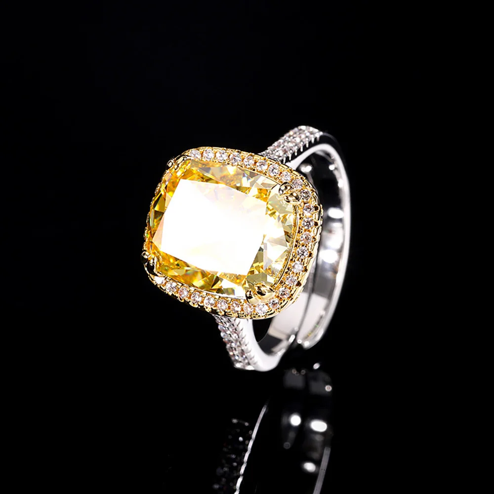 Блестящее обручальное кольцо из драгоценного камня 10*12 мм