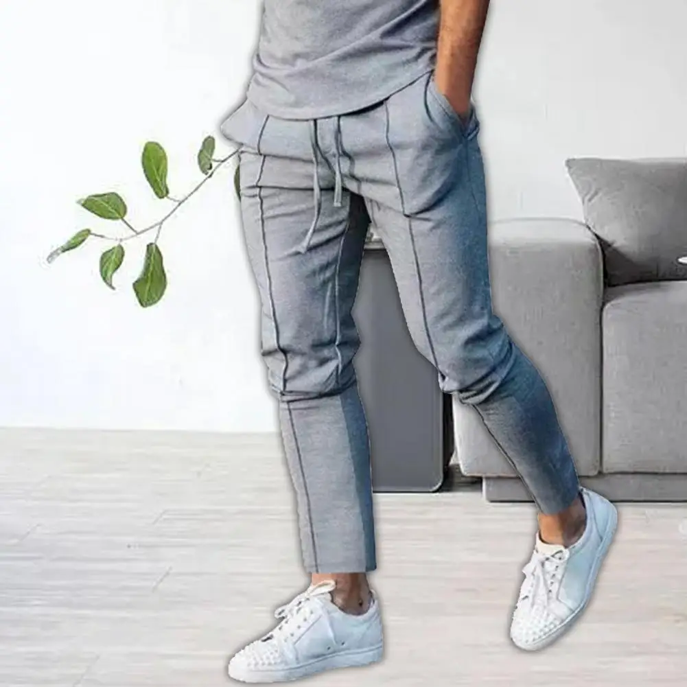 

Брюки мужские повседневные однотонные со средней посадкой, тренировочные штаны на шнуровке, уличная одежда