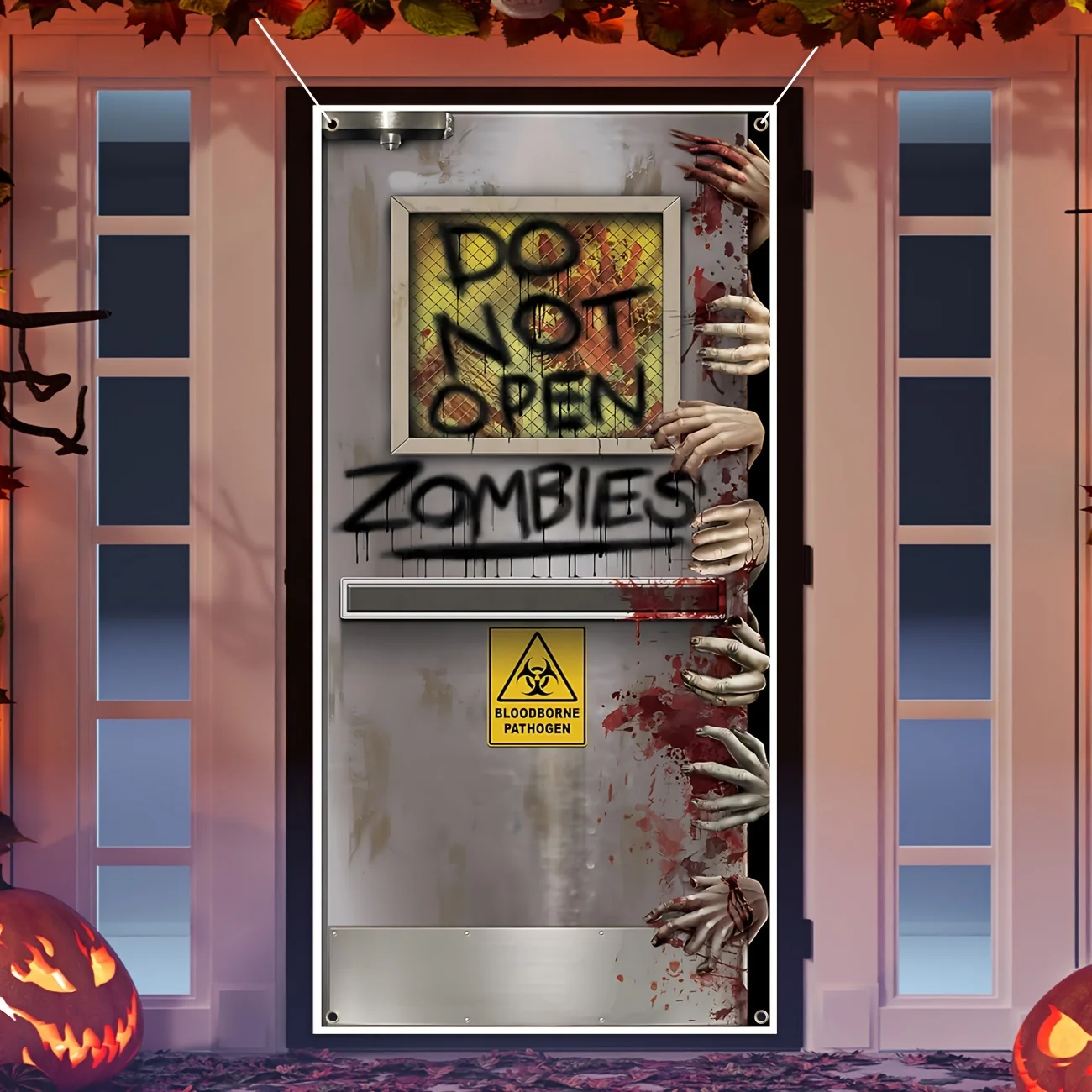 Дверная Крышка На Хэллоуин С Изображением Зомби Страшное Украшение Крывленный