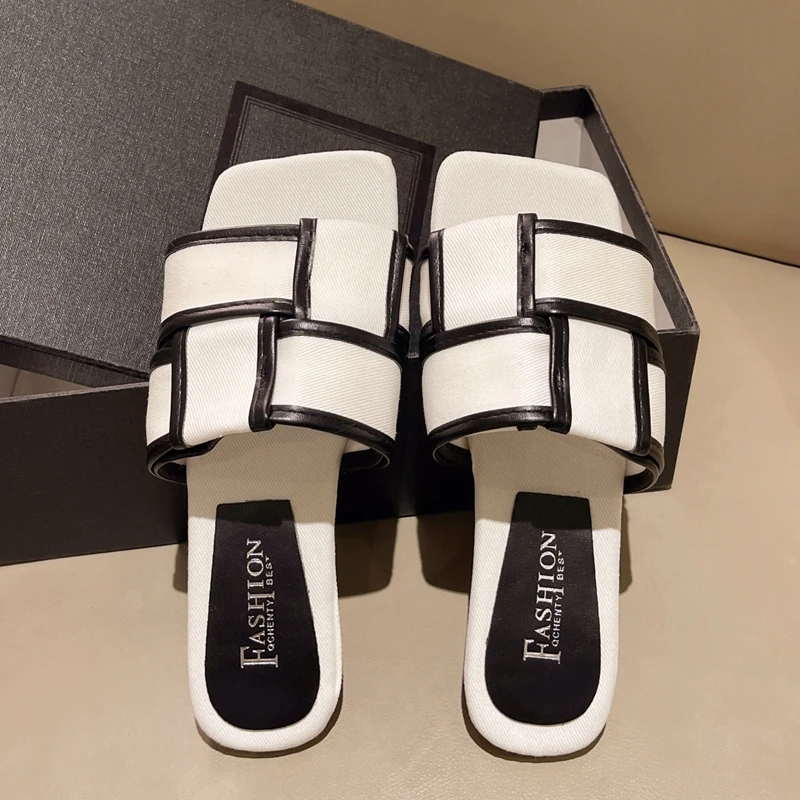 

Causal Flats Shoes Women Slippers Outsides Flip Flops 2023 New Summer Luxury Brand Sandals Fashion Dress Mujer Slides Zapatillas
