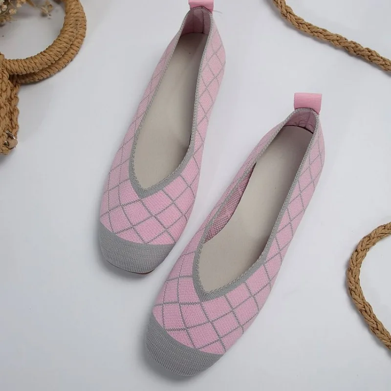 Женские Дышащие туфли на мягкой подошве удобные повседневные плоской с вырезами