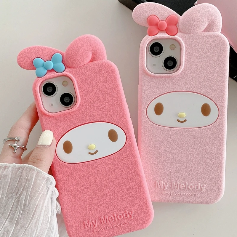 

Sanrio My Melody чехол для телефона для Iphone14Pro/14 мультфильм Cinnamoroll Stereo 13/12 силиконовый X/xr мягкий корпус Xmax защитный чехол