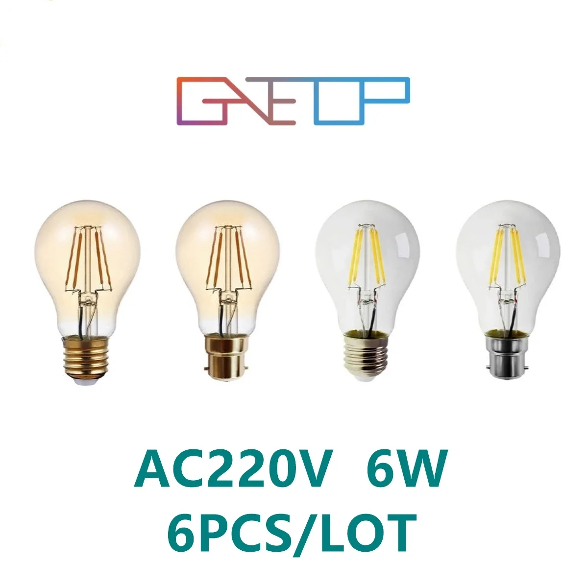 6 шт. ретро светодиодная лампа Edison накаливания 220 В лампочка E27 E14 C35 G45 A60 ST64 G80 G95 G125