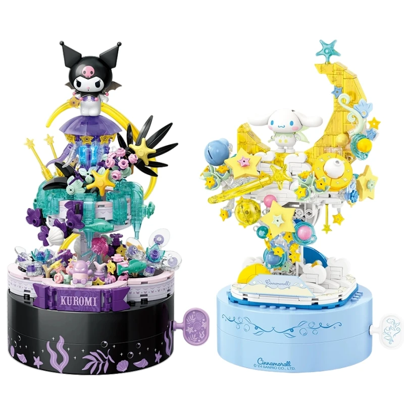 Sanrio Secret Elf Series строительные блоки Cinnamoroll Kuromi музыкальная шкатулка модель
