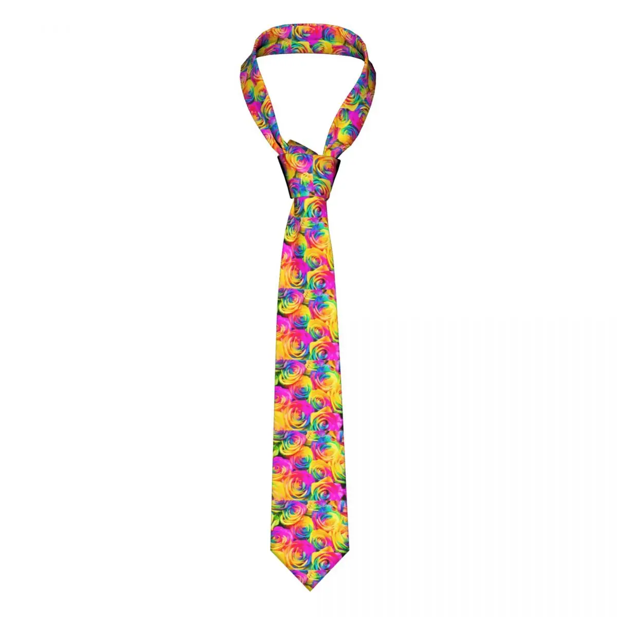 

Mens Tie Classic Skinny Colorful Roses Romantic Neckties Narrow Collar Slim Casual Tie Accessories Gift
