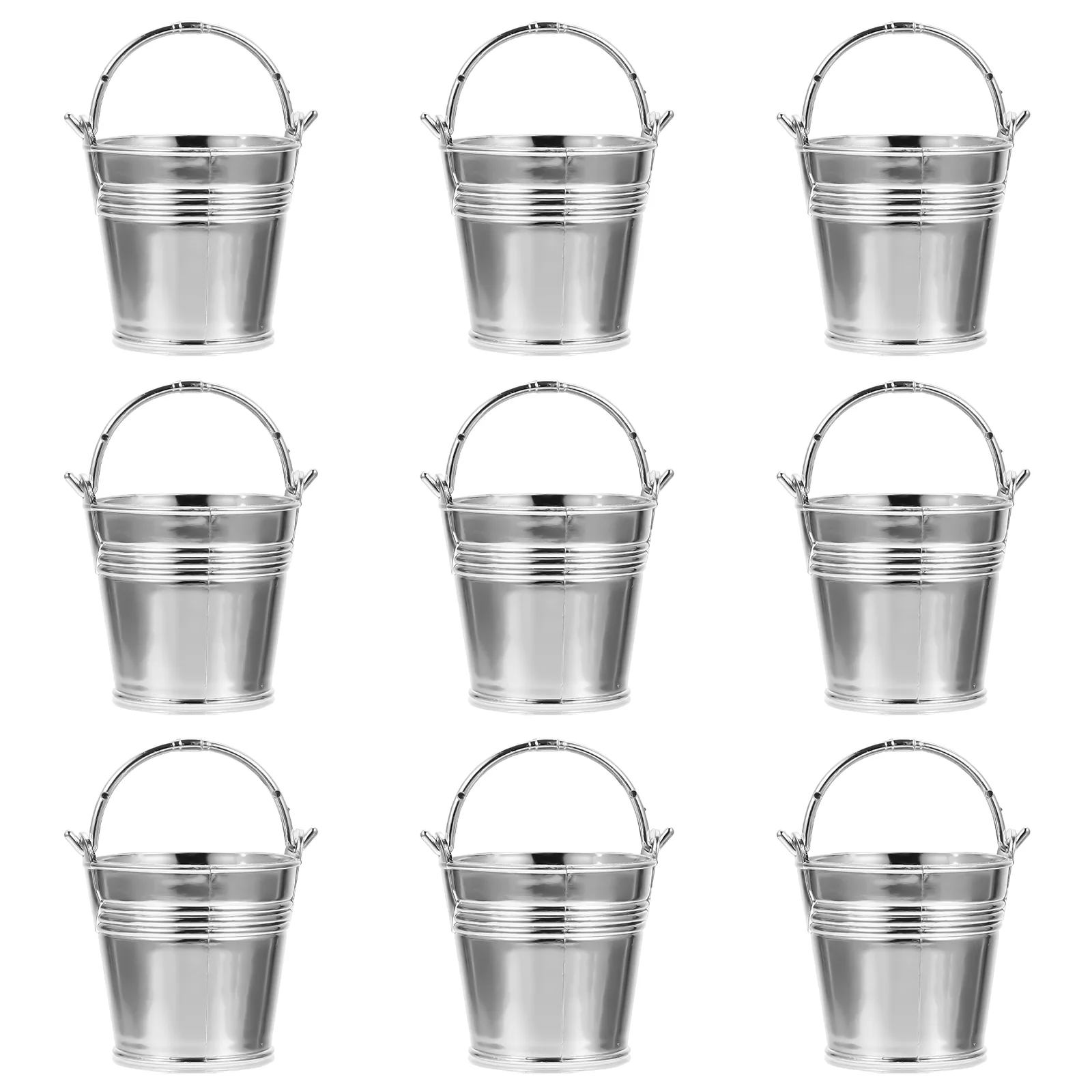 

10 Pcs Snack Bucket Snacks Storage Barrel Food Mini Flower Pots Galvanized Delicate Candy Plastic Party Cookie