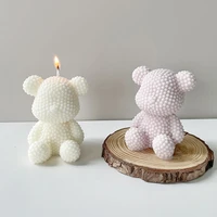 3d pearl bear silicone candle mold diy handmade soap plaster epoxy resin making crafts mould home decoration ornaments 2022 new