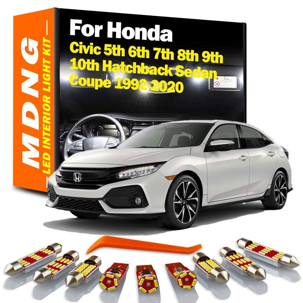 

Яркий Набор для Honda Civic 5, 6, 7, 8, 9, 10, хэтчбек, седан, купе 2006, 2007, 2008, 2009, 2011, светодиодная лампа