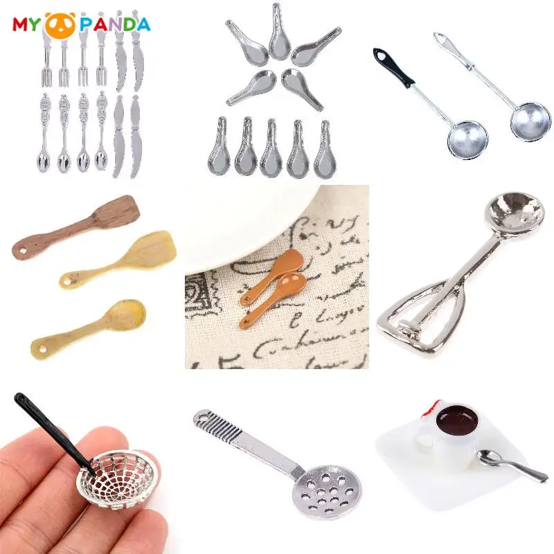 1:12 Dollhouse Miniature Mini Different Kinds Shovel Soup Spoon Kitchen Tool Utensils For Dollhouse Decoration