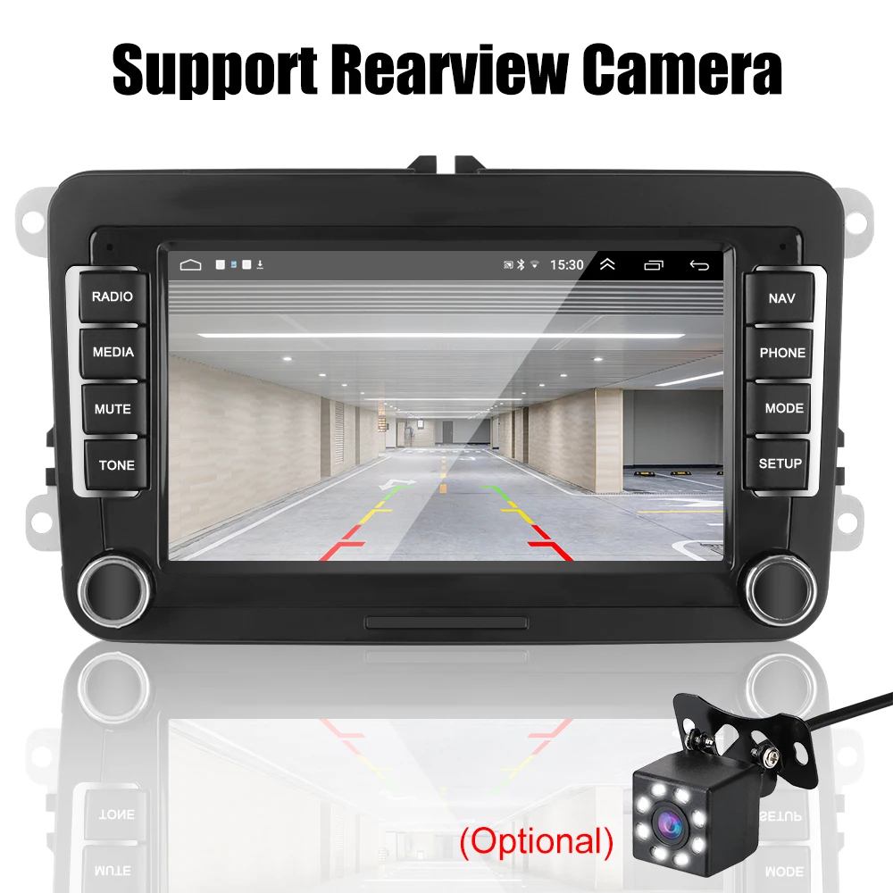 $73.51 Bluetooth WiFi GPS Car Radio 1G+16G 2 Din Android 10.1 7 Inch for VW/Volkswagen Seat Skoda Golf Passat Multimedia Player