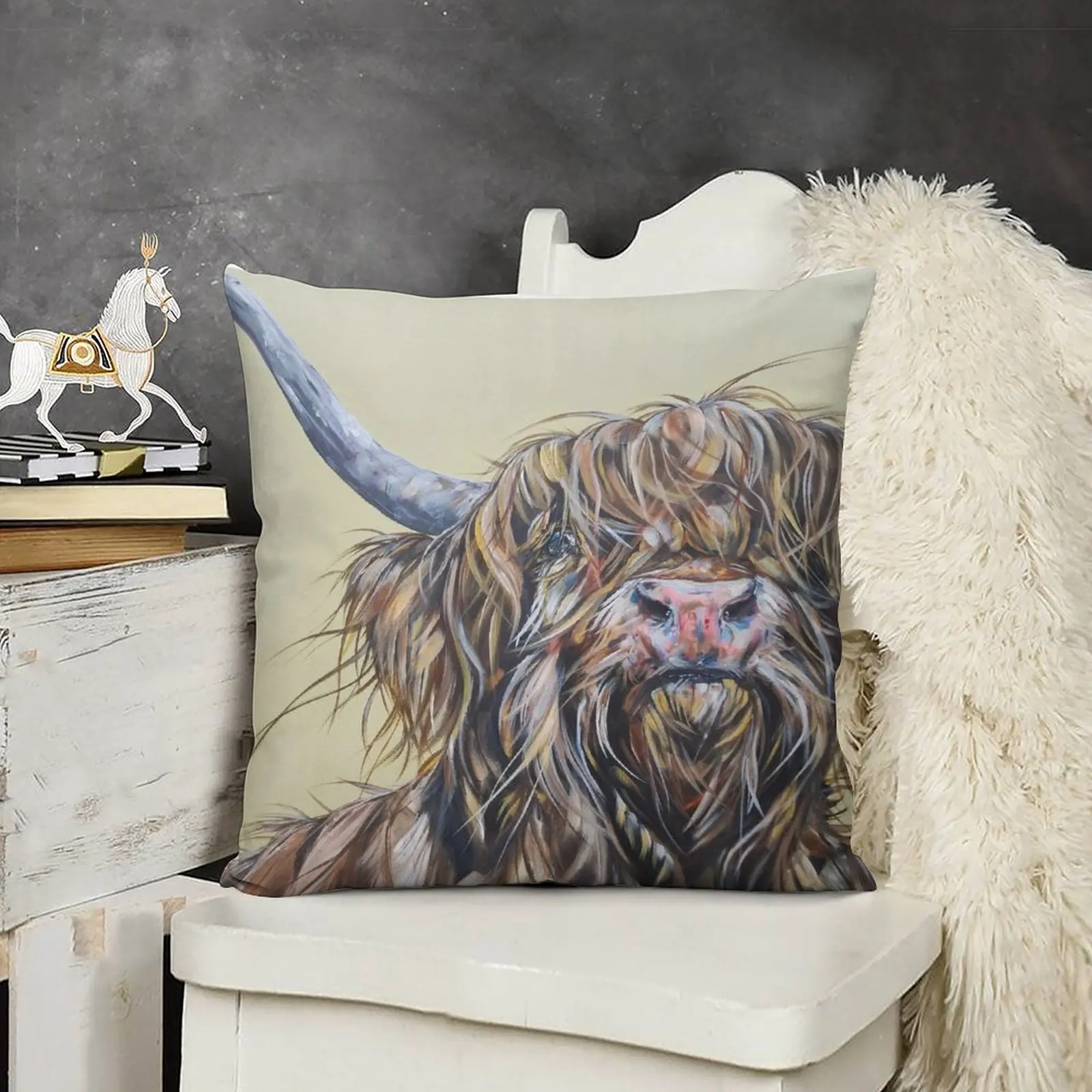 Wally McWindy. Highland пушистая корова Heilan шотландское смешное искусство coo от победителя