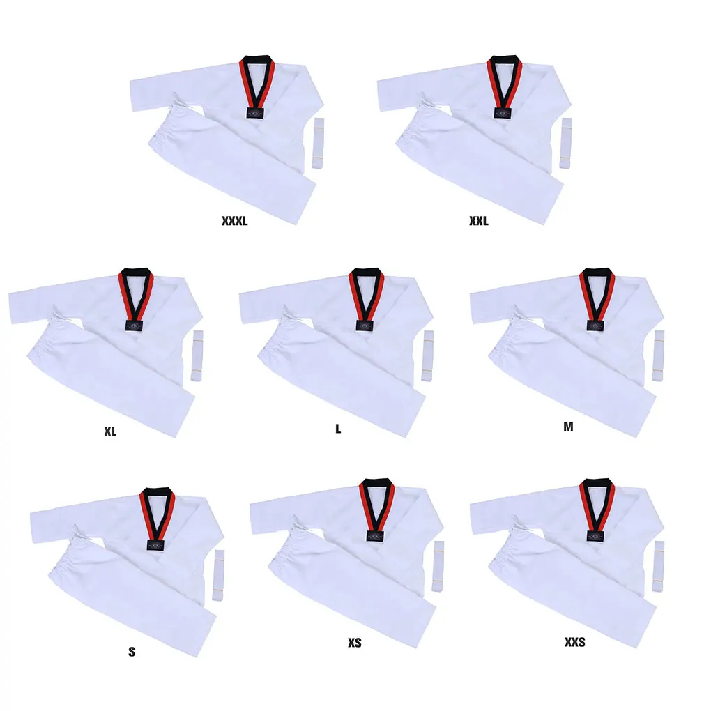 

Сменная однотонная униформа для тхэквондо с V-образным вырезом