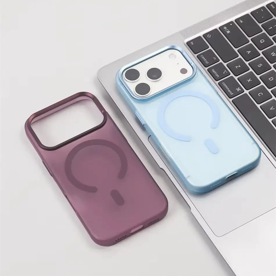Чехол для iPhone 17 16 15 18 Pro Max Air Business Simple Frosted Clear с поддержкой MagSafe, ударопрочный, магнитный, тонкий, жесткий (art.: 3920dc38e28e1) - 3920dc38e28e1