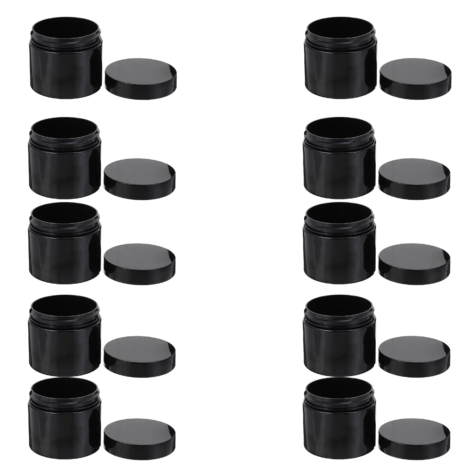 

10 шт. практичных пустых банок для хранения многоразовых контейнеров для хранения зубного порошка (черный)