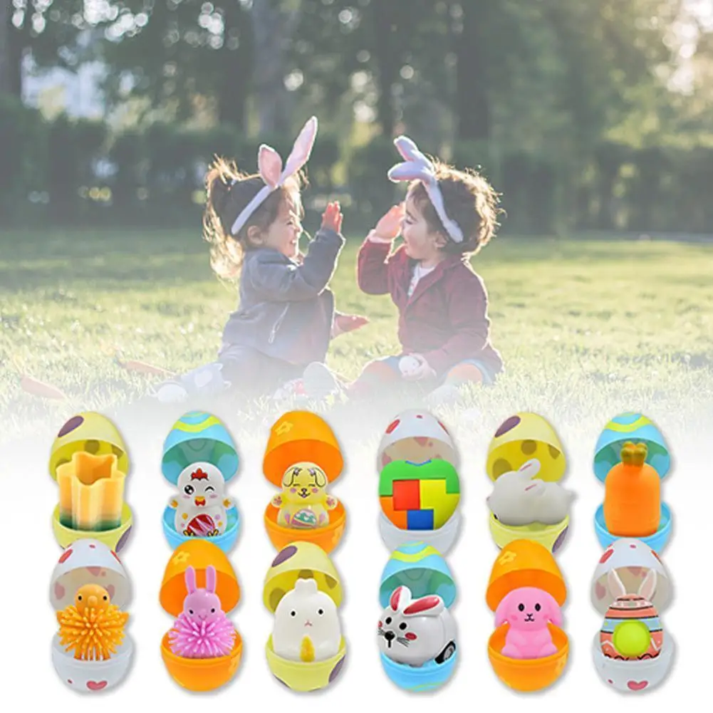 

12 Pack Easter Eggs Prefilled with Squishy Toy Kids Hunt Egg Favor Classroom Easter Activity Filler Basket Party Easter Eas X1O6