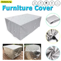60 size garden furniture cover waterproof anti uv outdoor sofa chair table dust cover storage bag durable oxford cloth silver