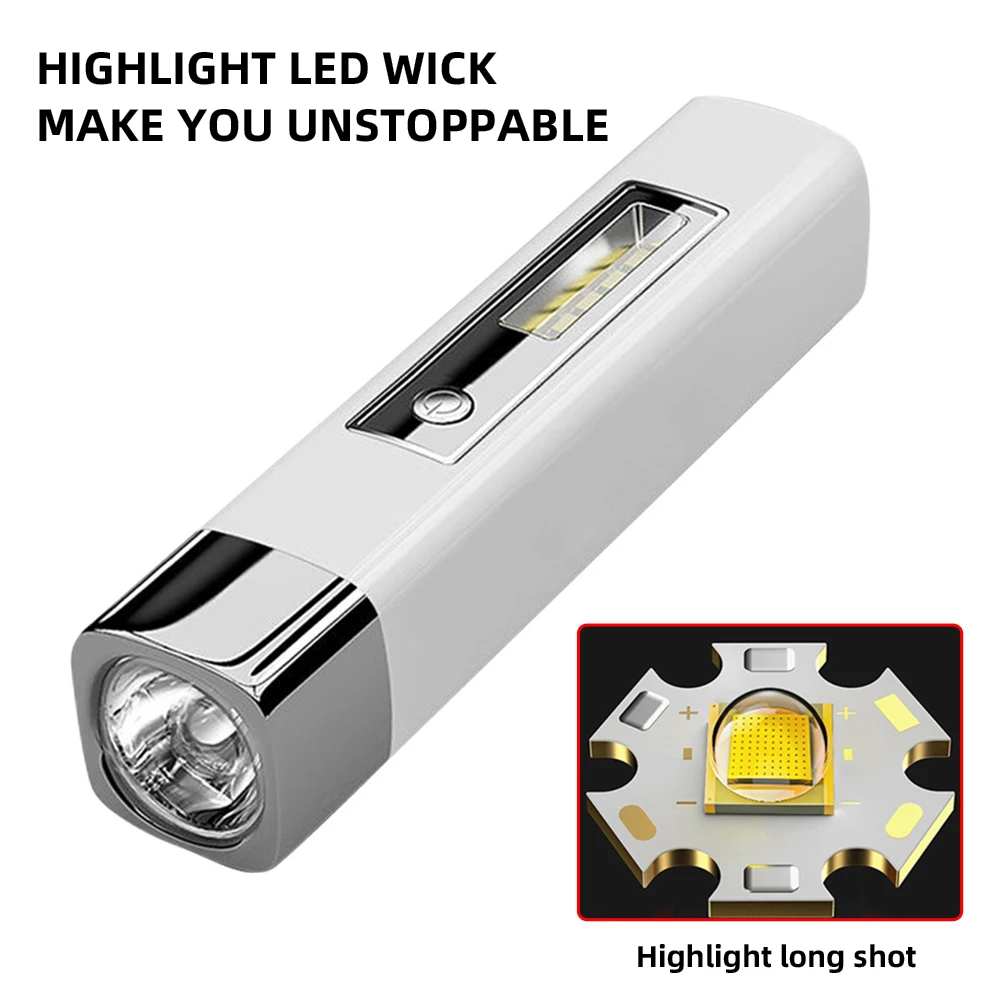 

Portable Mini LED Flashlight Recharge COB Side Light Super Bright Powerful Torch USB Recharging Light Waterproof Biker Light