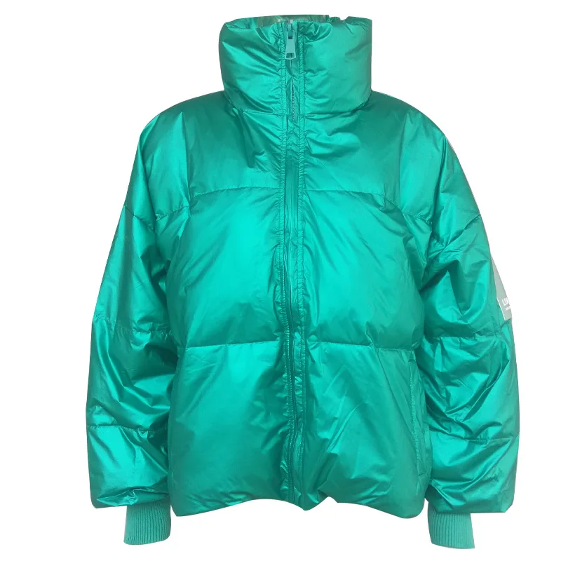 Solid Women's Cotton Coat 2022 New Stand Collar Long Sleeve Loose Short Down Cotton-padded Jacket Coat for Women