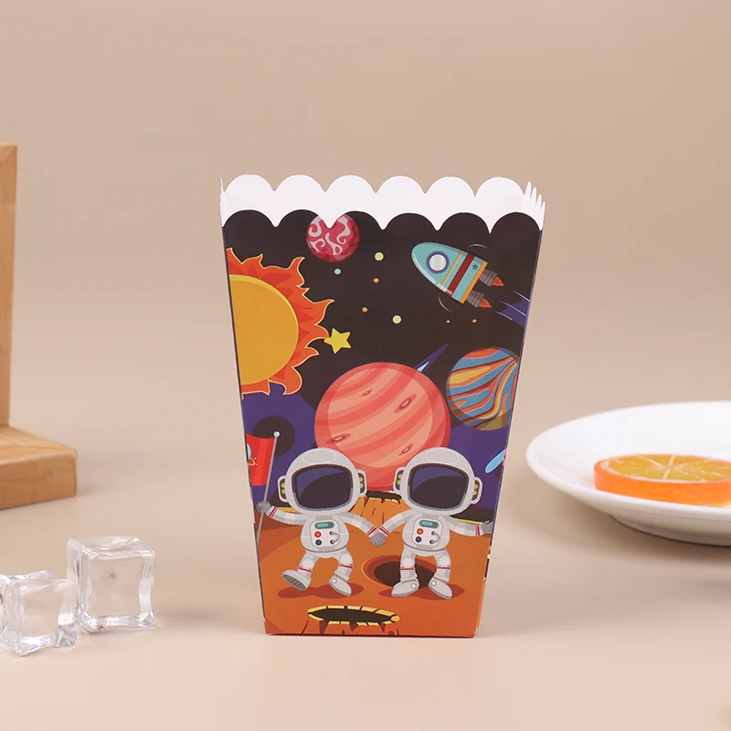 6 шт. коробка для попкорна с космическим астронавтом ракетой детские коробки днем