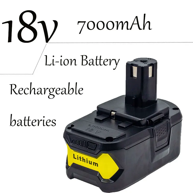 

18V 7Ah Li-Ion Rechargeable Battery for Ryobi ONE+ Cordless Power Tools BPL1820 P108 P109 P106 P105 P104 P103 RB18L50 RB18L40
