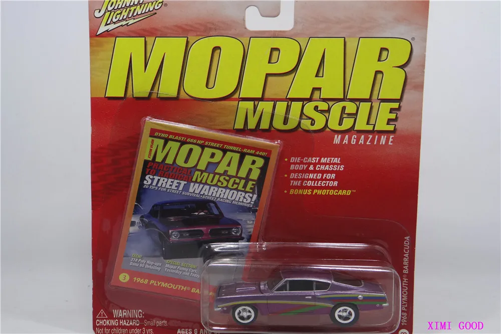 

JOHNNY LIGHTNING 1:64 1968 Plymouth Barracuda Die casting alloy car model ornaments boys gift