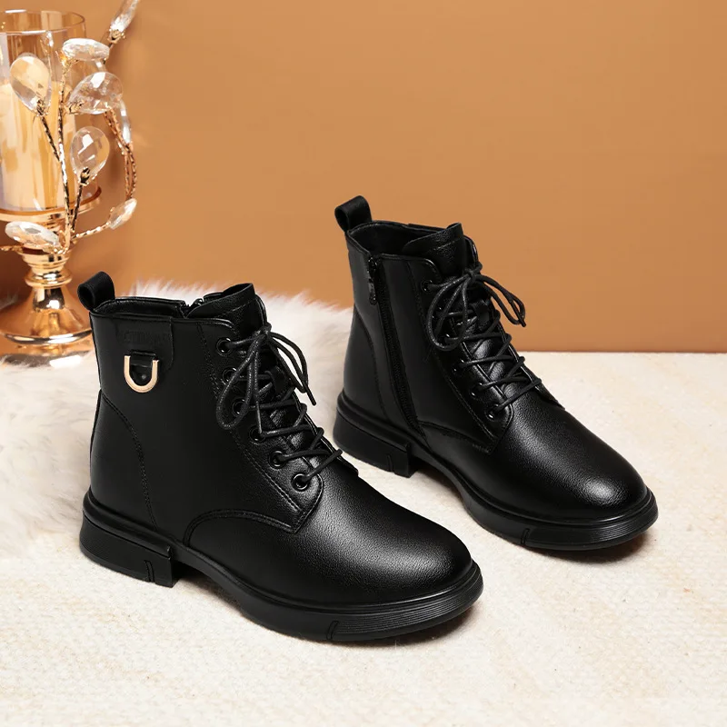 Винтажные удобные ботинки из мягкой кожи 3 см женские туфли на квадратном каблуке