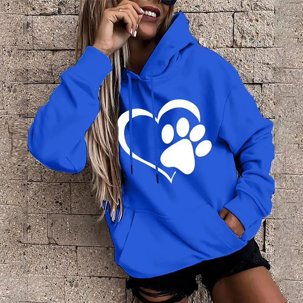 

Chic Elastic Cuff Unisex Spring Hoodie Women Winter Hoodie Loose Keep Warm