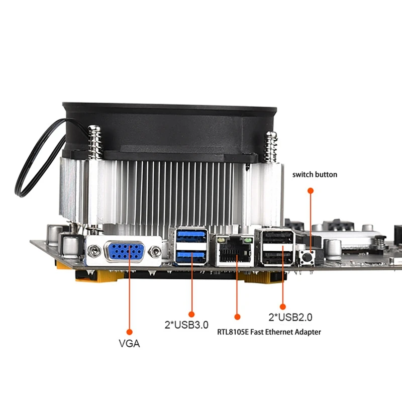 Семейная материнская плата для майнинга BTC с процессором G530 + вентилятор ЦП LGA1155 8