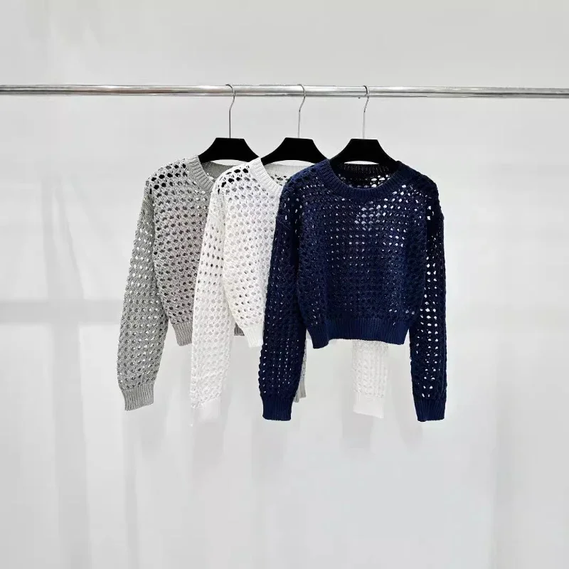 Вязаный топ для женщин новинка 2024 осенний весенний свободный повседневный