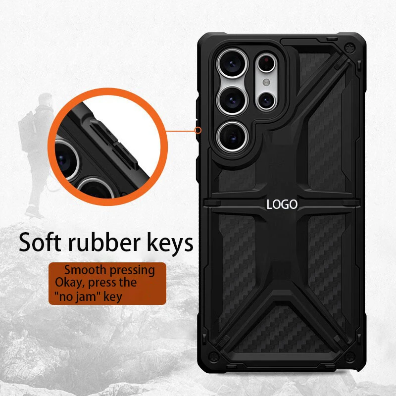 Carbon Fibre MONARCH  Bumper Case Fall prevention For Samsung Galaxy S23Ultra S23 S23Plus S22Ultra Matter Clear Shockproof Cover