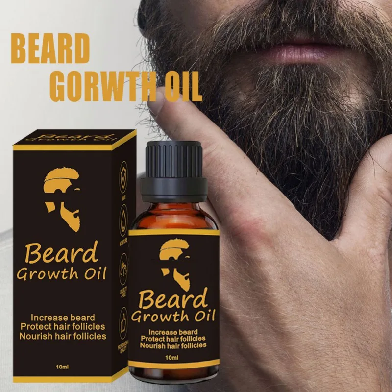 

10ml Beard Growth Oil Increase Protect Hair Follicles Nourish Biotin Men Stimulate Promote Hair Regrowth Treatment Mustache Care