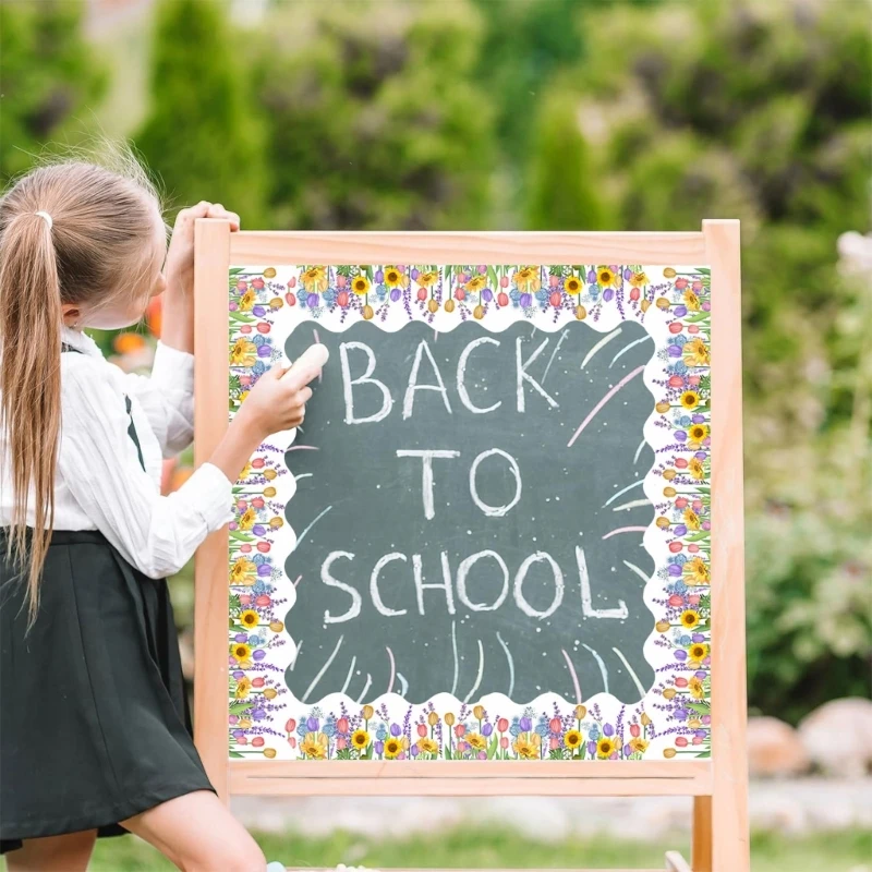 Клейкая доска для объявлений бордюрная отделка красочная цветочная тема