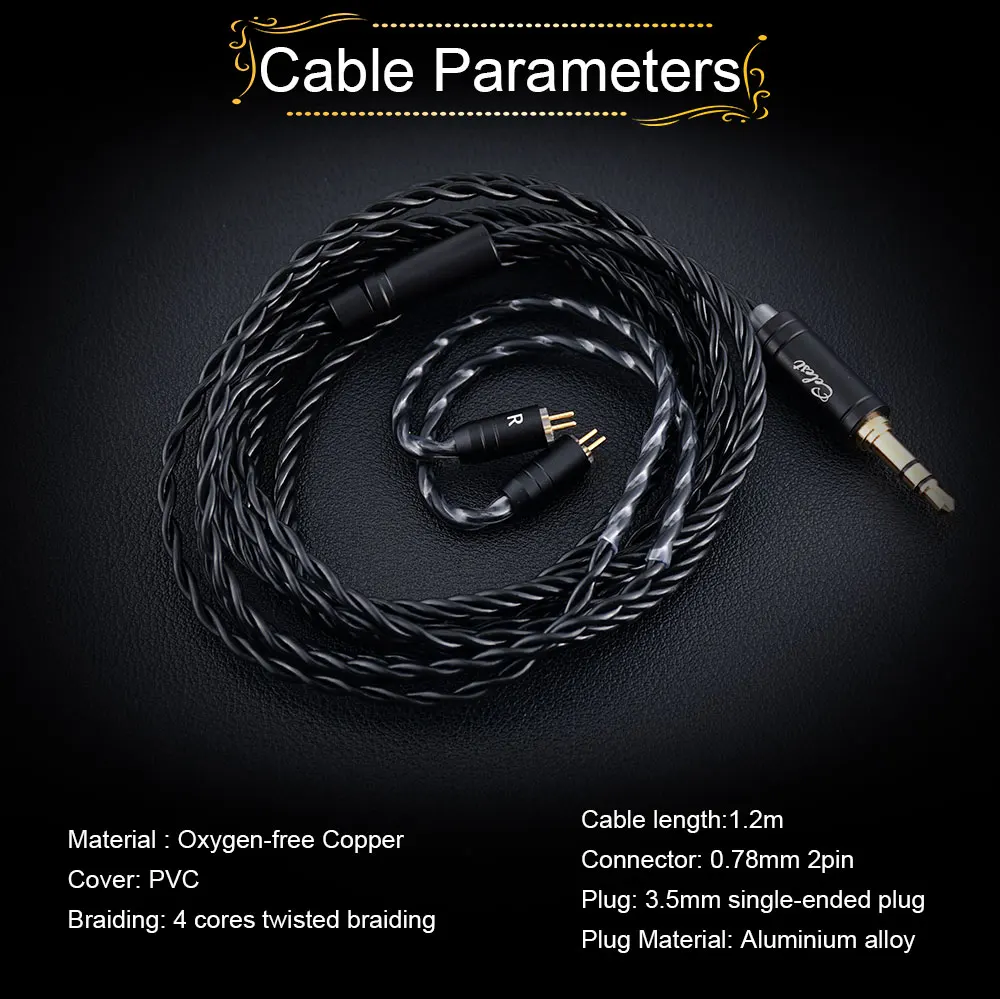 Kinera Celest Wyvern черные наушники-вкладыши с динамическим драйвером LCP 10 мм со съемной