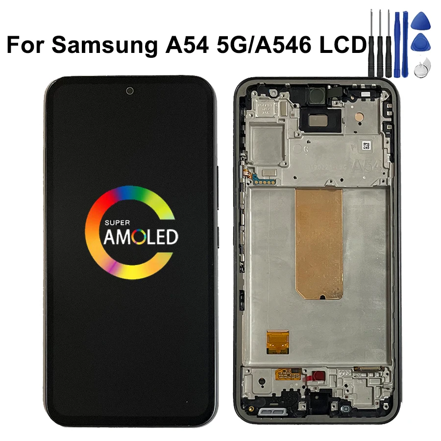 Фото 6,4 ''Super AMOLED для Samsung A54 5G Дисплей A546U A546B A5460 Дисплей Сенсорный экран Дигитайзер для Samsung A546 ЖК-дисплей №1