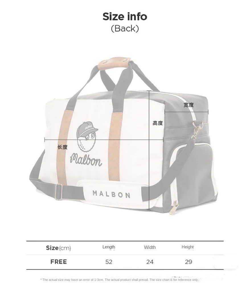 Fashion Golf Clothing Bag Korean Men's and Women's Same Style New Classic Boston Handbag Travel Bag
