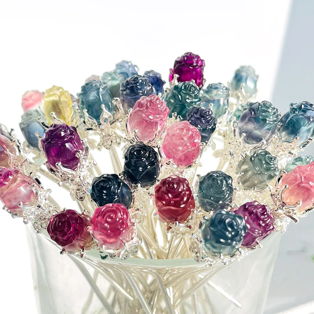 

Хрустальная заколка для волос с цветком розы