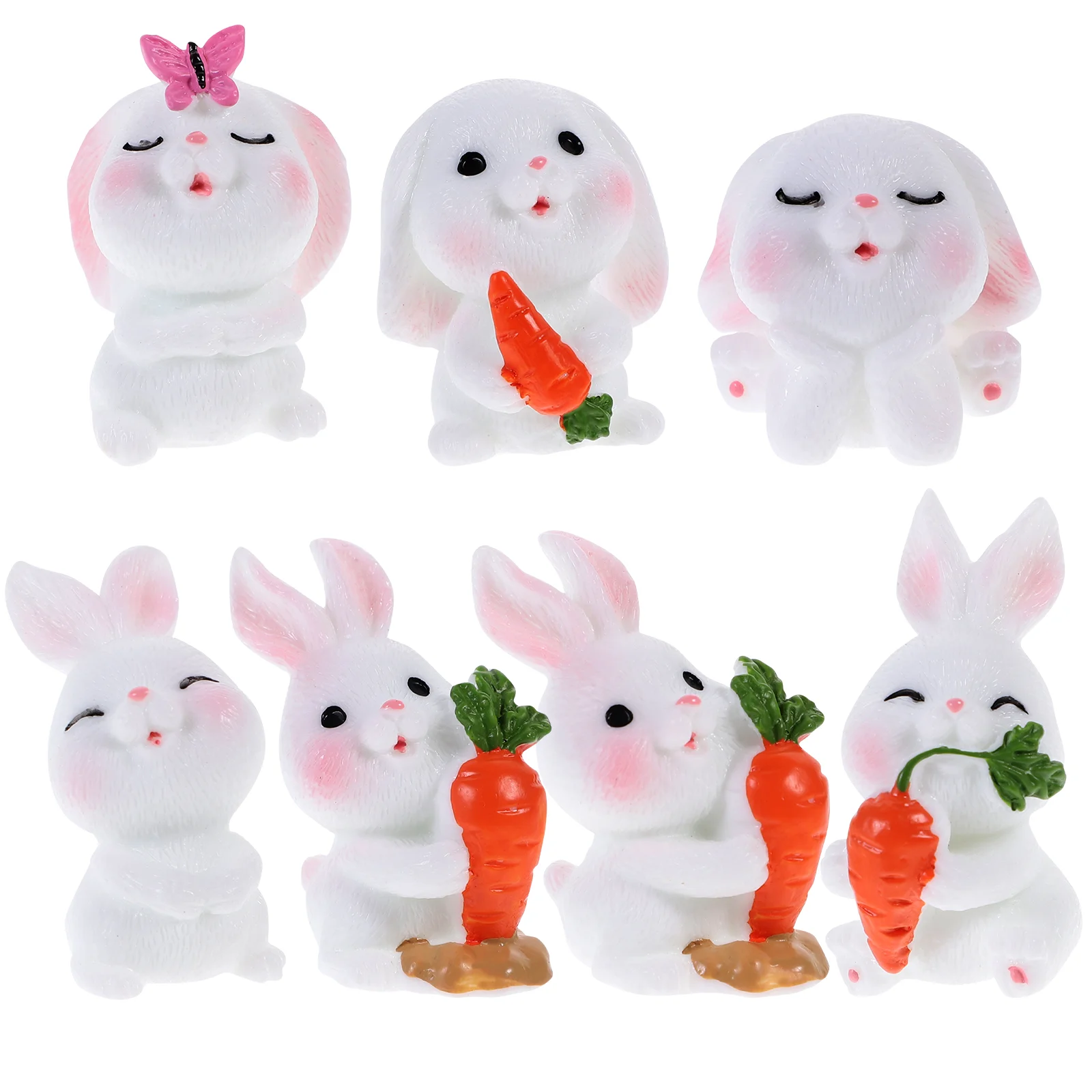 

Bunny Rabbit Figurines Toys Micro Home Resin Miniature Statues Desktop Cartoonfigurine Landscape Small Zodiac Decorations