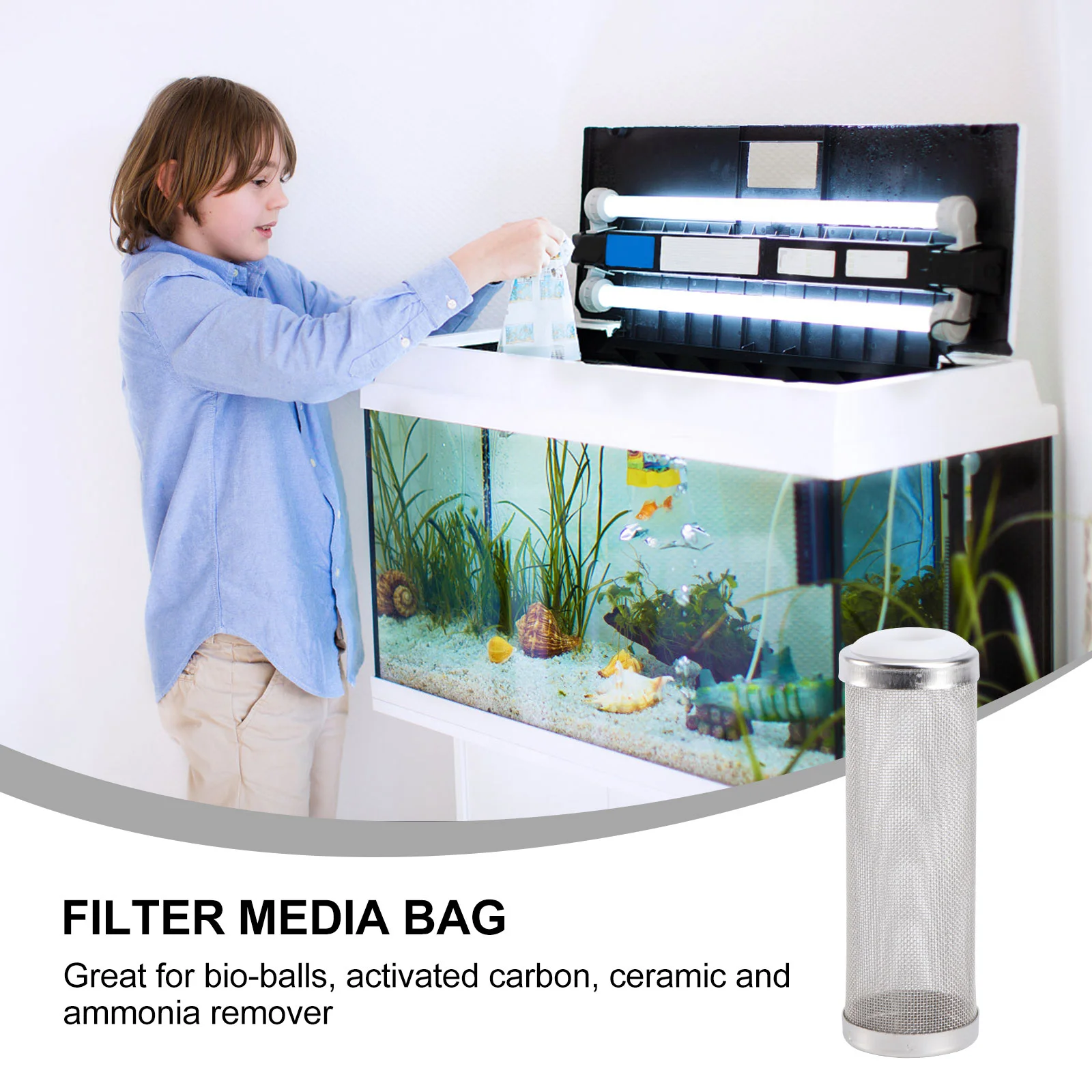 

Filter Aquarium Mesh Cover Tank Stainless Steel Bag Fish Intakepercolator Shrimp Guard Sponge Filters Media Net Small Canister
