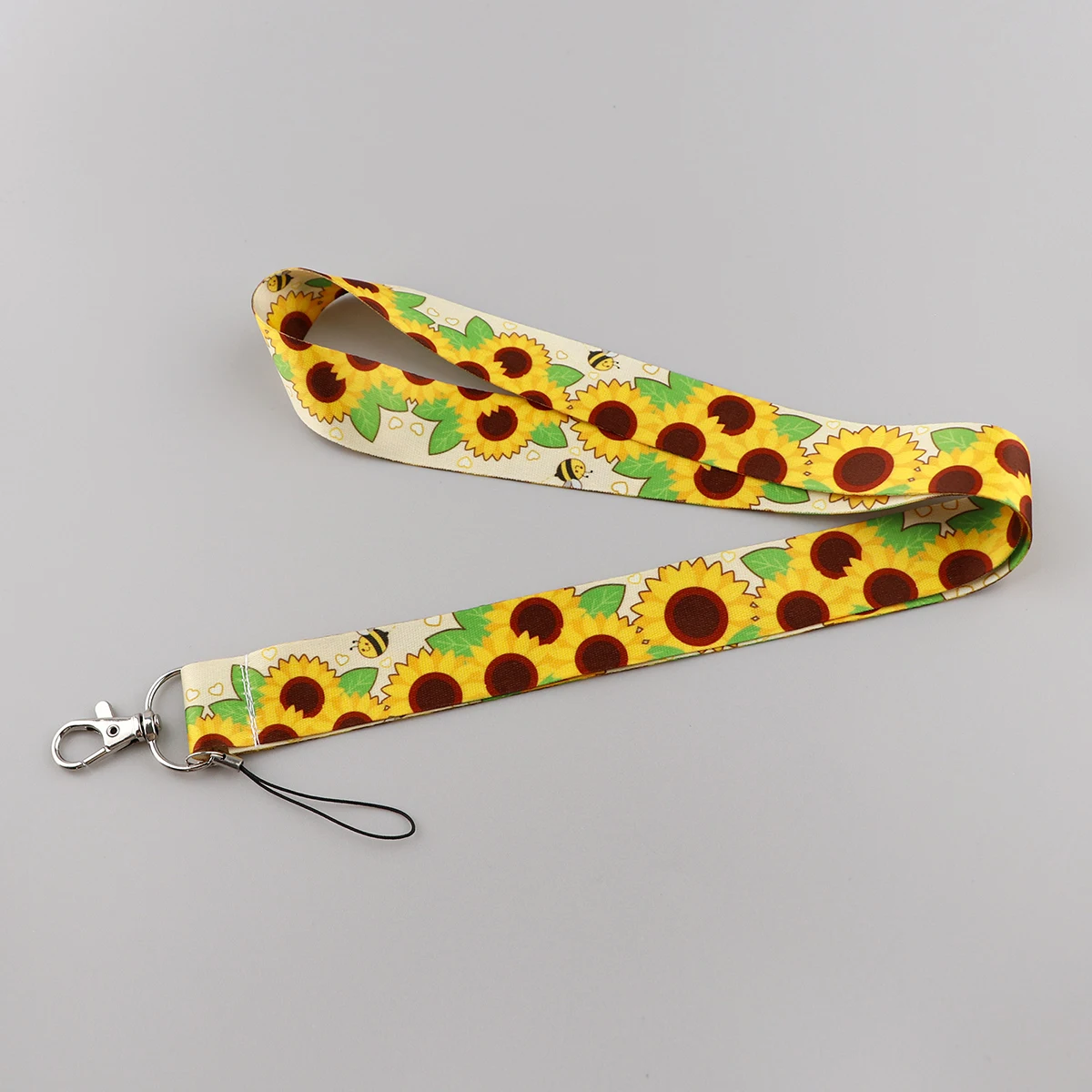 AD2256 Милый ремешок с шеей с пчелкой Подсолнуховый карабин для ключей, карты идентификации, значка, мобильных ремней, телефона, брелока, ремешка