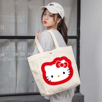 sanrio hellon kitty womens bag 2022 trend with handle interesting foldable reusable handbag cartoon animal printing lovely bags