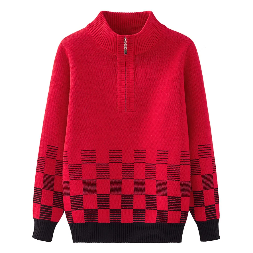 

Boys Stand Collar Zip Sweater 2022 Autumn Winter Fashion Children's Thickened Warm Pullovers For Kids Age 4-15 T Clothes