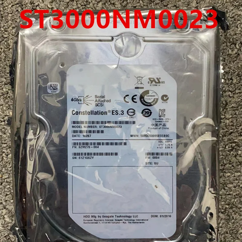 

New Original HDD For Seagate 3TB 3.5" 7.2K SAS 6 Gb/s 128MB 7200RPM For Internal Hard Disk For Enterprise HDD For ST3000NM0023