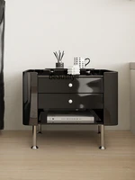 zqbedside table simple modern style bedroom bedside cabinet small cabinet with drawer tempered glass