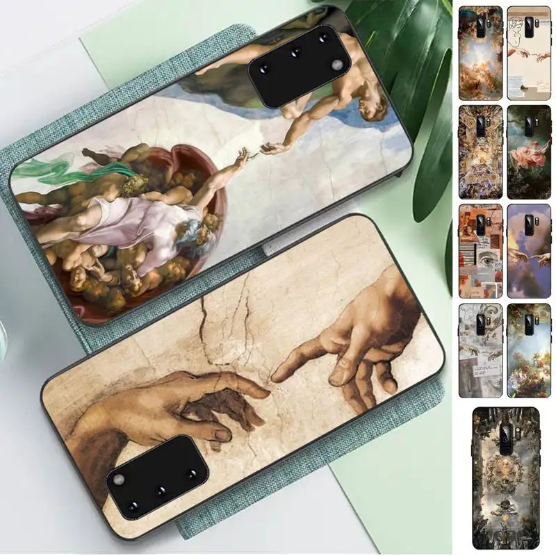 

Fresco Michelangelo Creation of Adam Phone Case for Samsung S10 21 20 9 8 plus lite S20 UlTRA 7edge