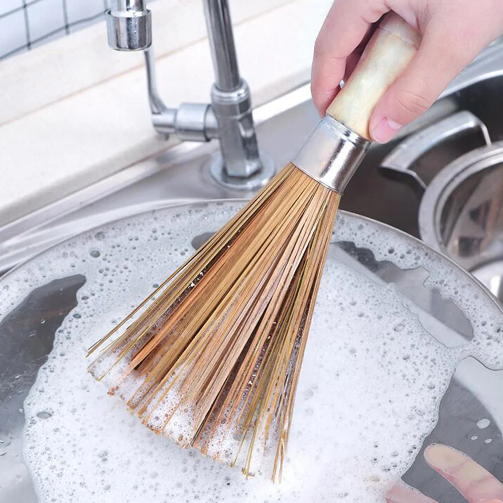 

Brush Cleaning Wok Bamboo Dish Whisk Pan Kitchen Scrubber Scrub Pot Brushes Handle Bowl Wood Cleaner Dishwashing Dishes Chinese