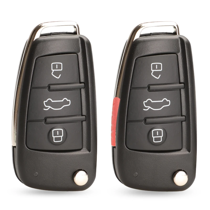 

jingyuqin 3/4 Buttons Replacement Folding Flip Remote Car Key Shell Fob For Audi A2 A3 A4 A6 A6L A8 Q7 TT Keys Fob Case