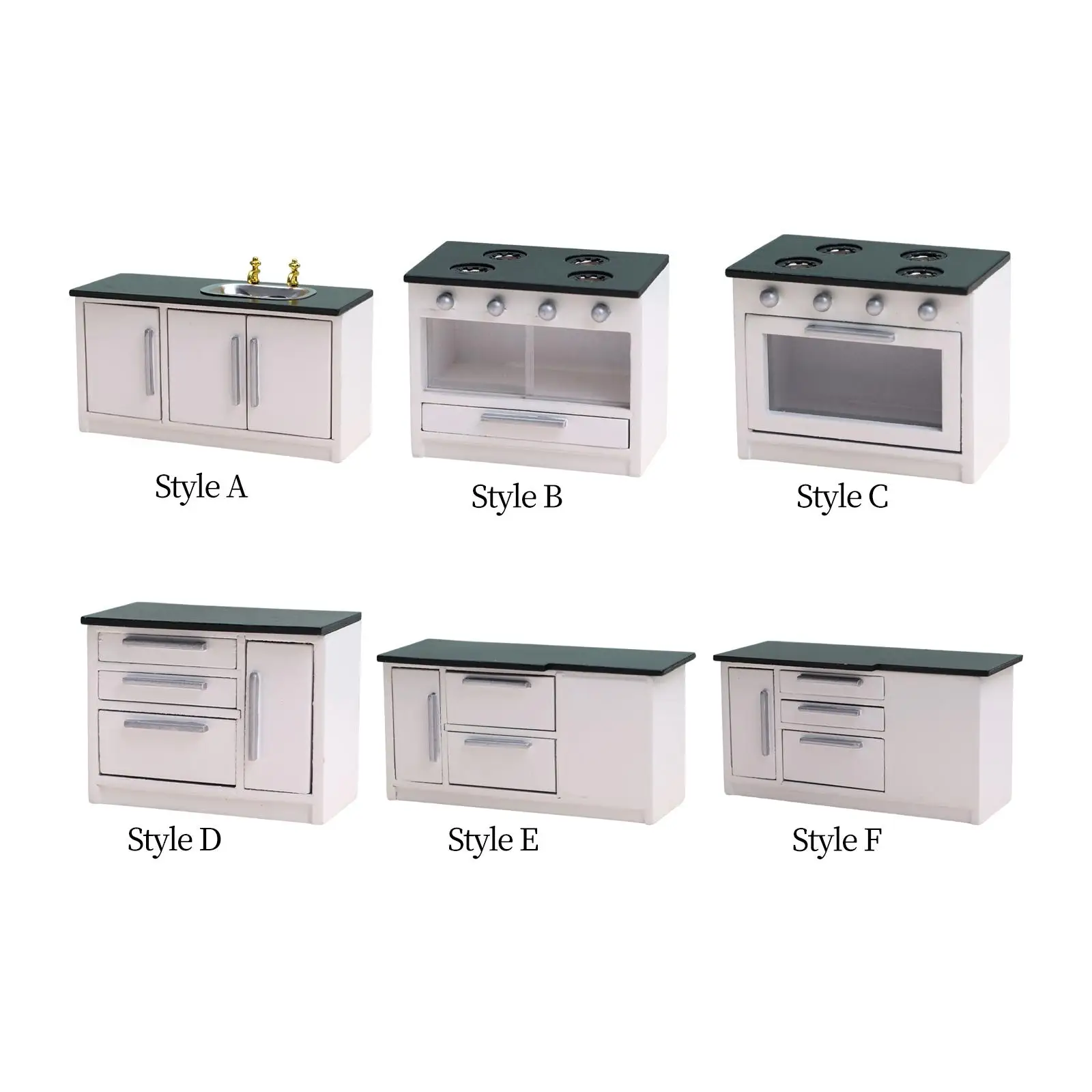 

Wooden Dollhouse Kitchen Sink Decoration Mini 1/12 Scale Dollhouse Furniture Dollhouse Wall Cupboard for Children kids