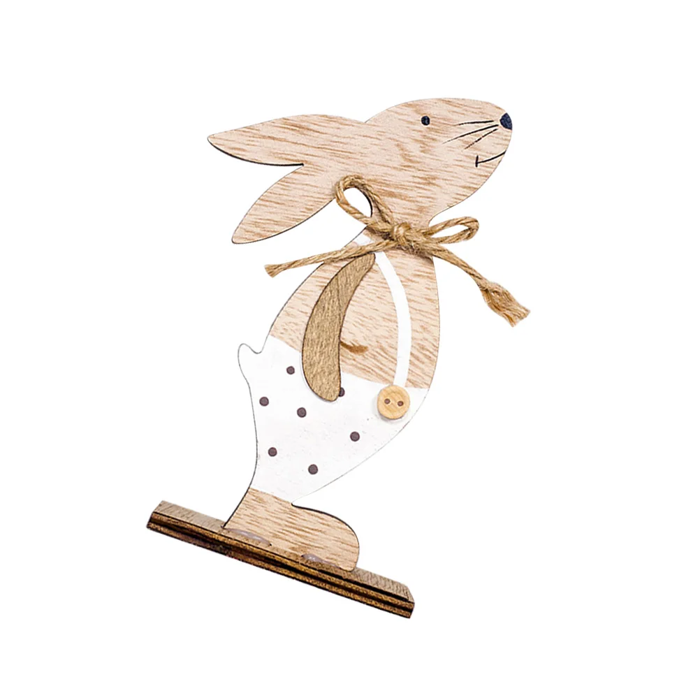 

1pc Easter Wooden Bunny Animal Board Desktop Home Decorative Decoration Ornaments Gift DIY Craft