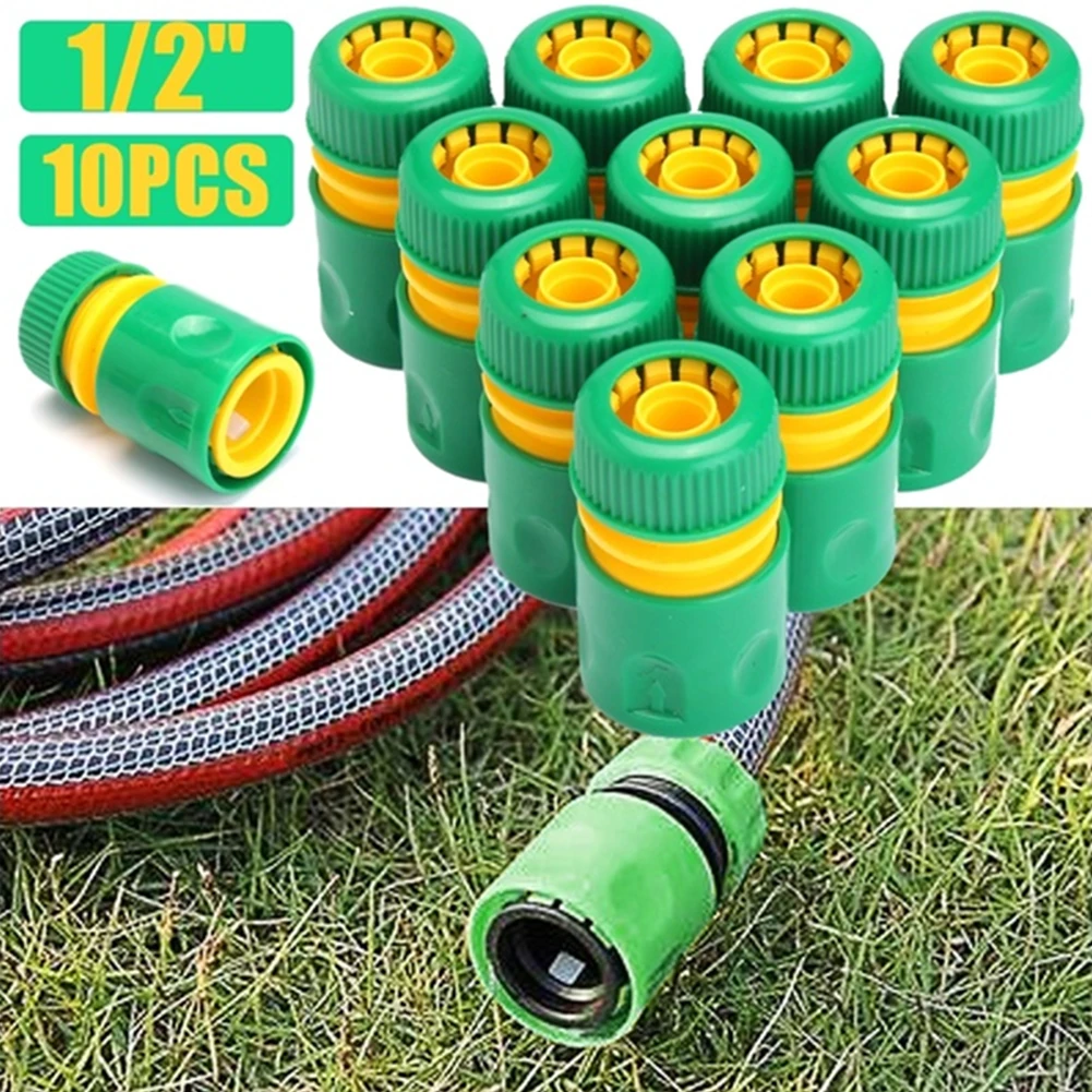 10pcs 1/2 Water Pipe Connector Garden Tap Water Hose Pipe Connector Adapter Fitting Universal Hose Pipe Extension Accessories